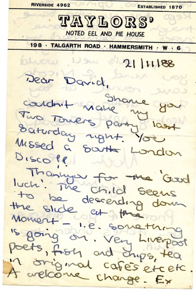 Much love Johsua. Phone if you discover any itches under the skin.